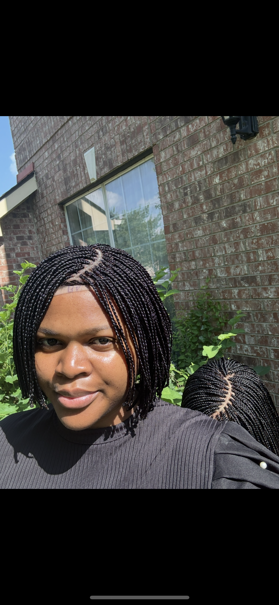 8 inches C curve bob braided glueless closure wig made with 4x4 human hair lace. very summer friendly and easy to style ( this is not a 360 full lace)