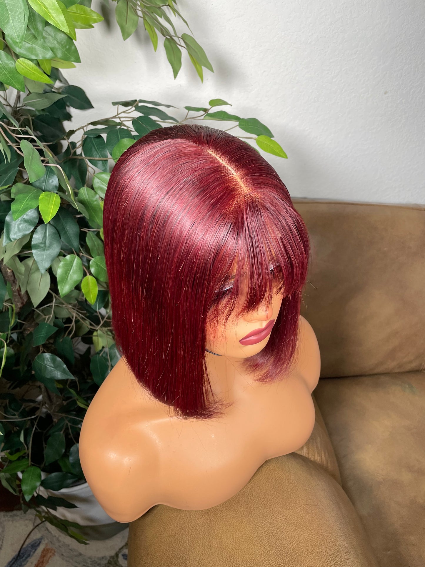 Vietnamese Humanhair lace closure wig in 8inches, no glue needed.Top quality!
