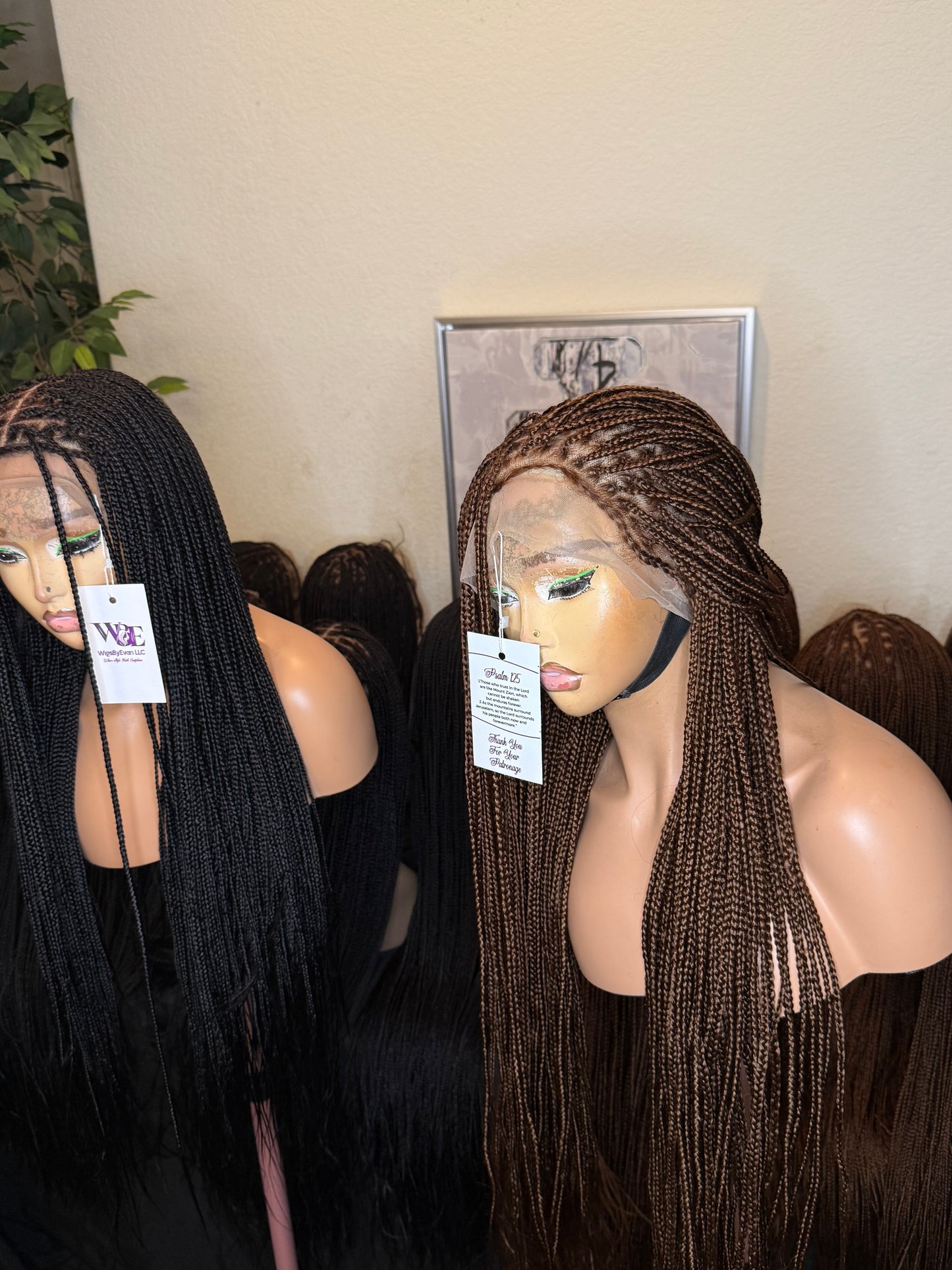 360 full lace knotless braids, made with human hair lace. ( lace can be bleached) available in different lengths