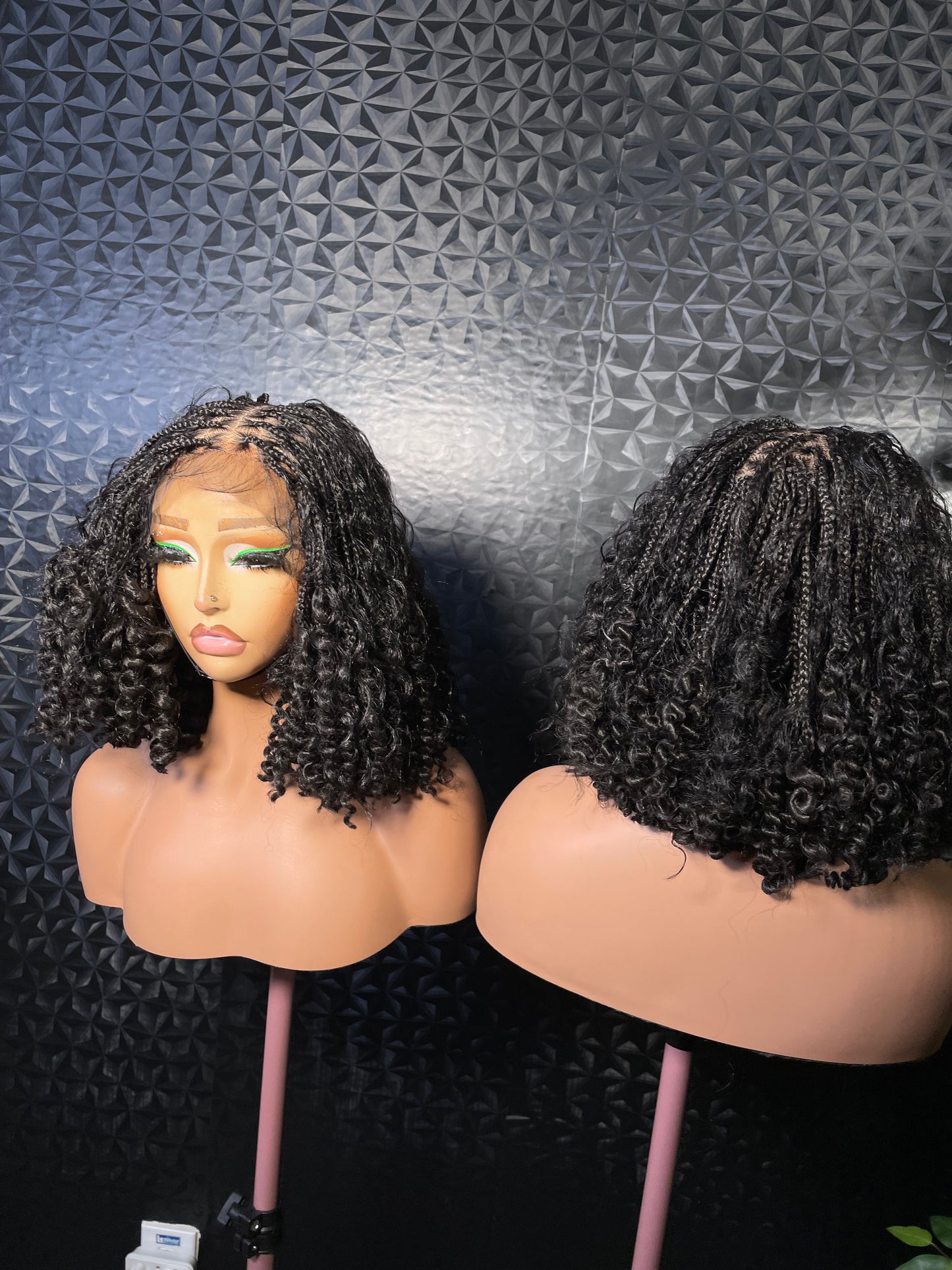 12inches water melon bounce tip with synthetic curls in natural color. 6x6 closure wig