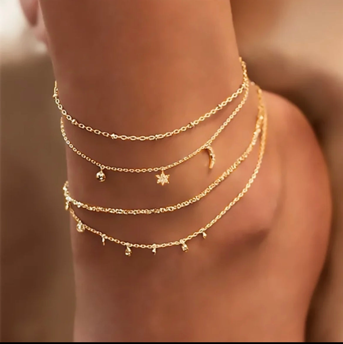 Jewelry half moon anklet