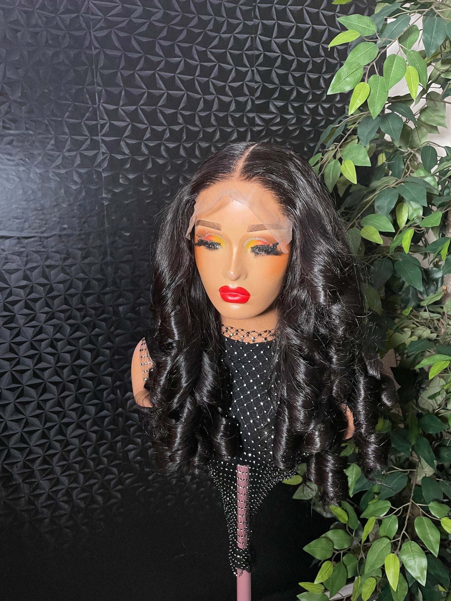 6 by 6 mini frontal wig. 18 inches (layered)180 density