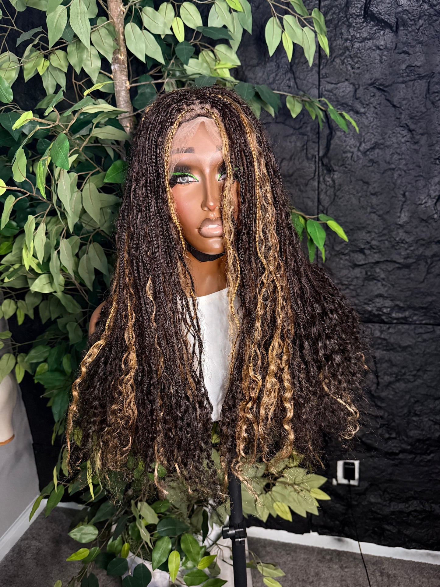 Human hair boho tiny braids available in different lengths