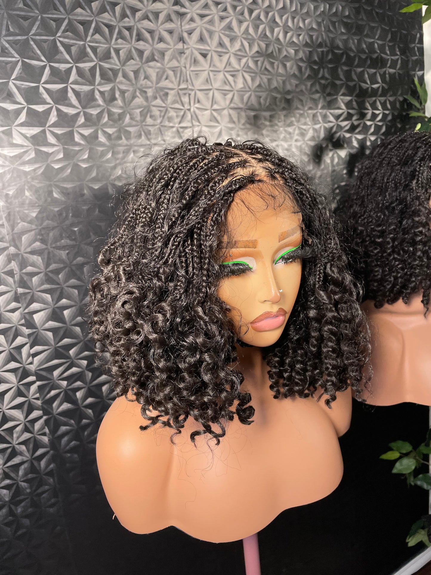 12inches water melon bounce tip with synthetic curls in natural color. 6x6 closure wig