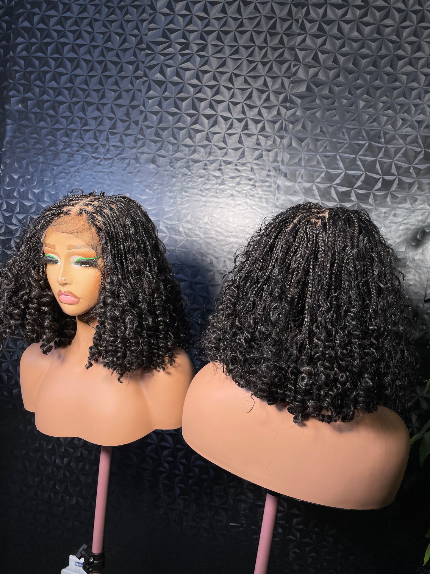 12inches water melon bounce tip with synthetic curls in natural color. 6x6 closure wig