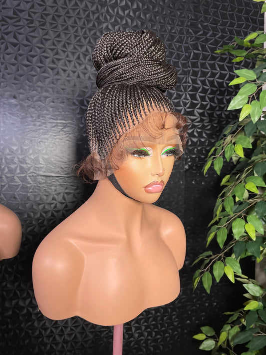 Full lace shuku up do cornrow braided wig.