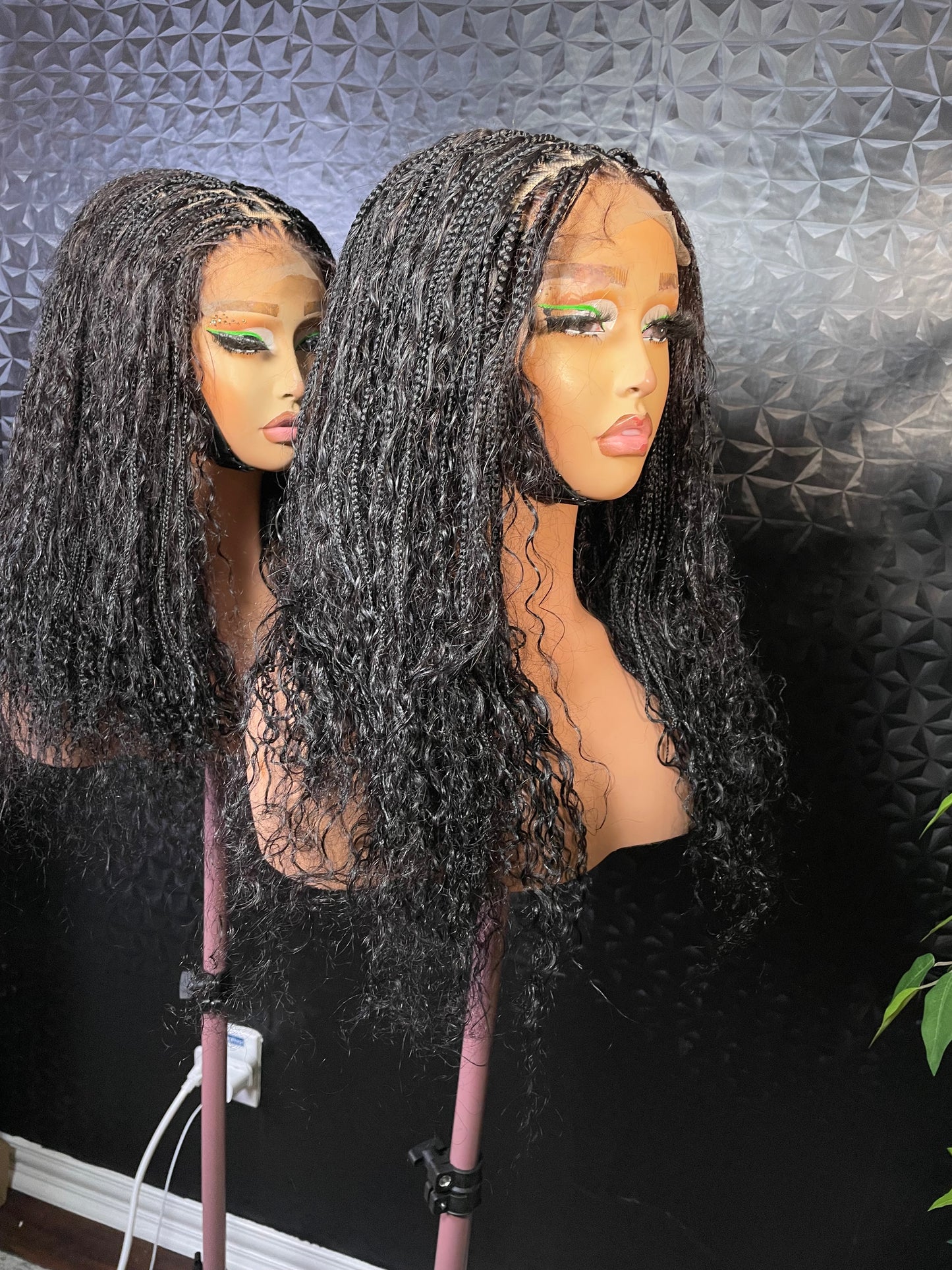 14 inches human hair boho braids made with 50 grams of hair (pre cut lace)