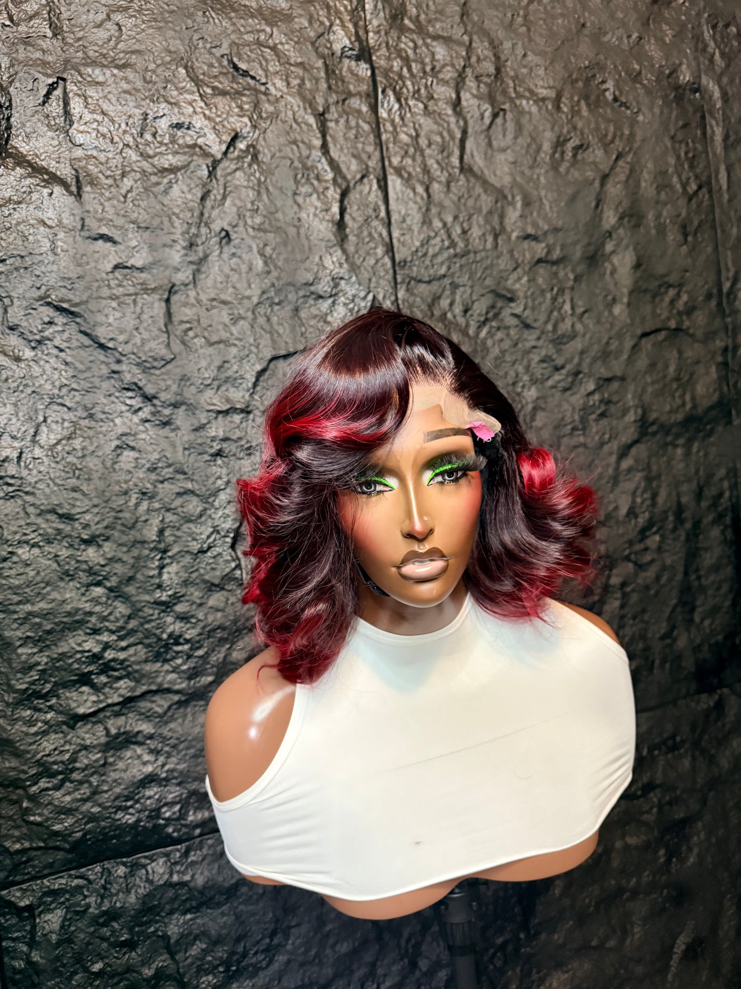 Wig Diana, ( burgundy tip) made with 3bundles + 5x5 closure wig.