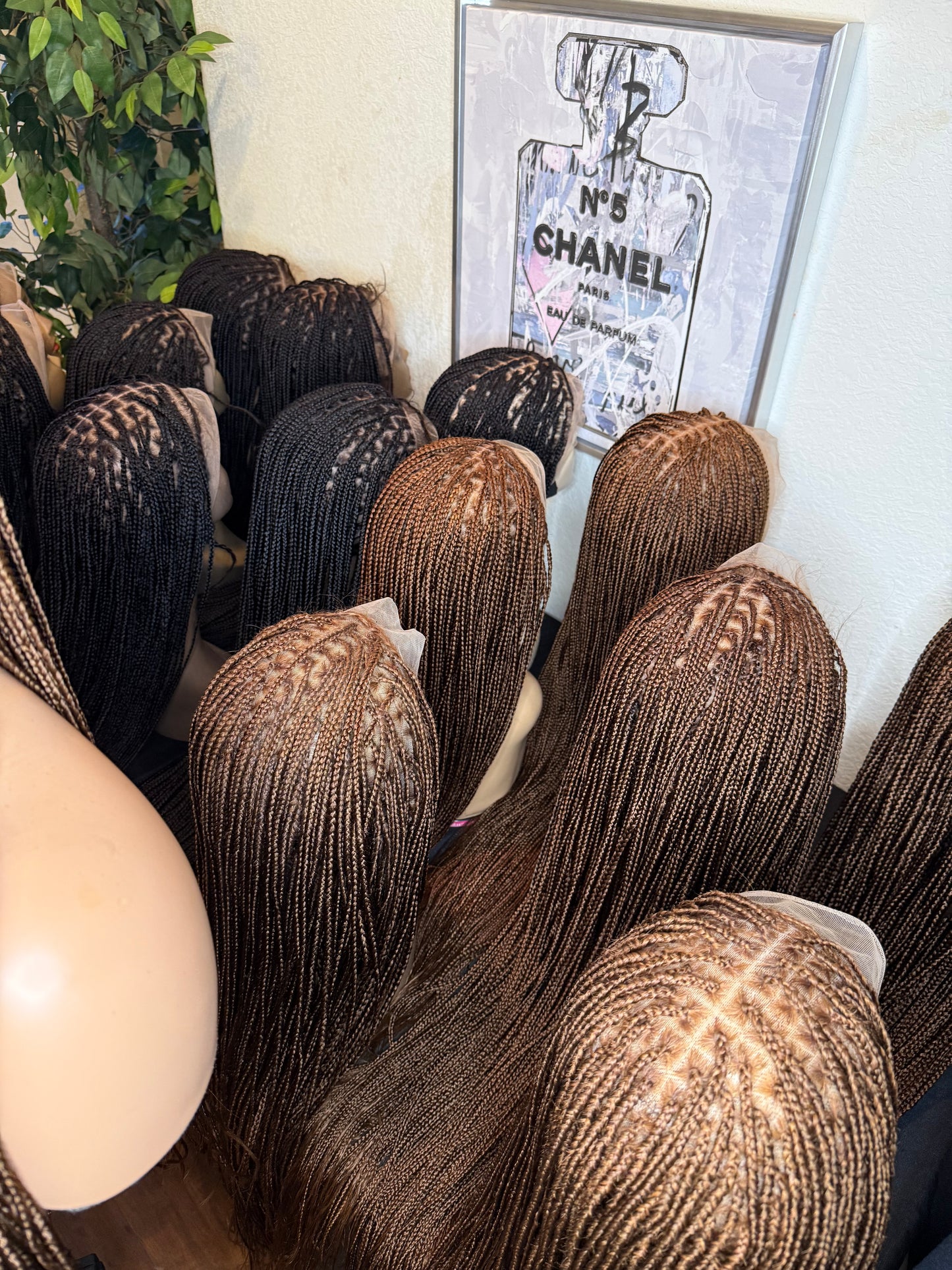 360 full lace knotless braids, made with human hair lace. ( lace can be bleached) available in different lengths