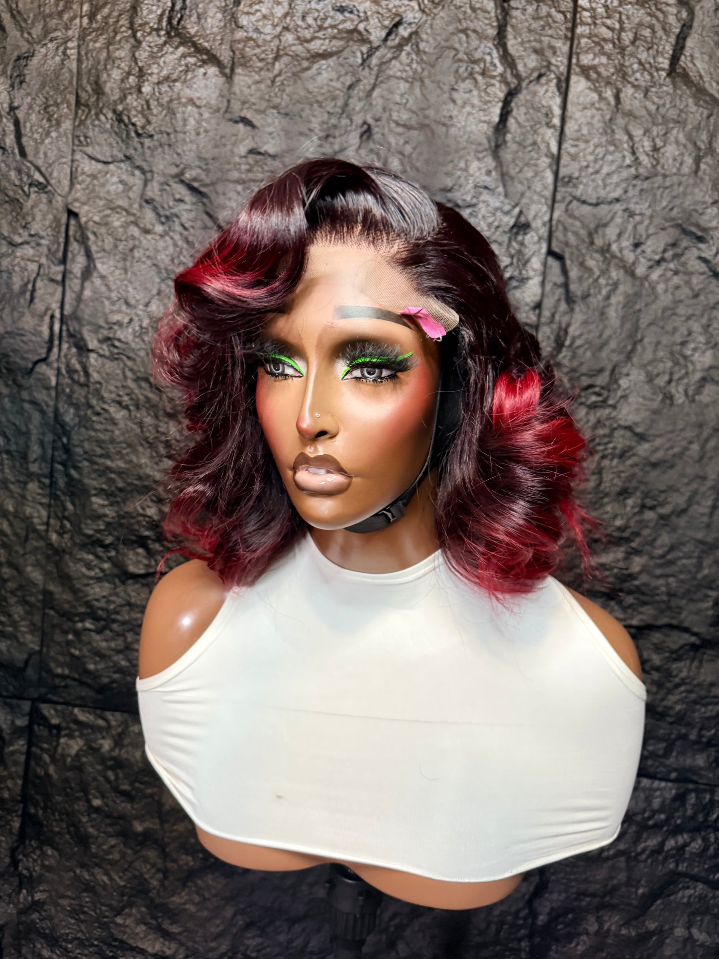 Wig Diana, ( burgundy tip) made with 3bundles + 5x5 closure wig.