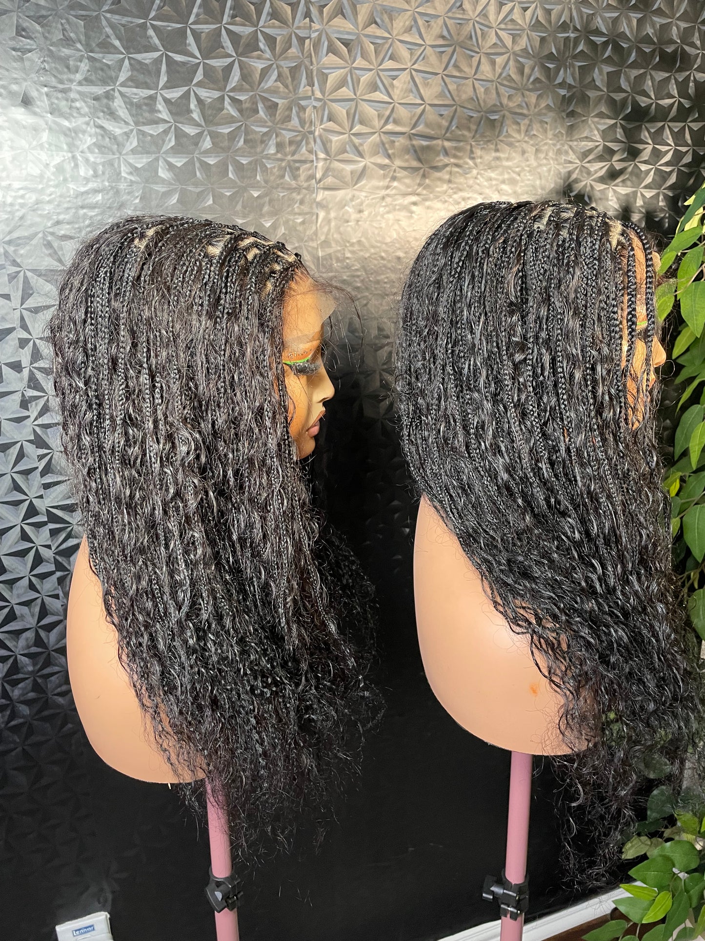 14 inches human hair boho braids made with 50 grams of hair (pre cut lace)