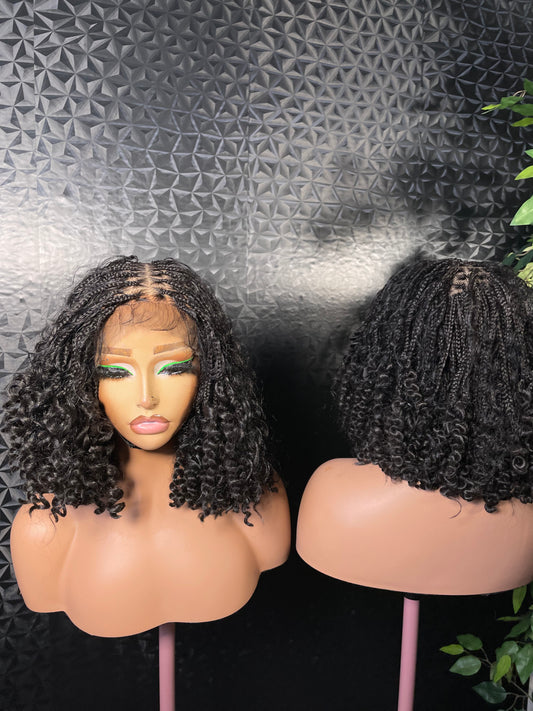 12inches water melon bounce tip with synthetic curls in natural color. 6x6 closure wig