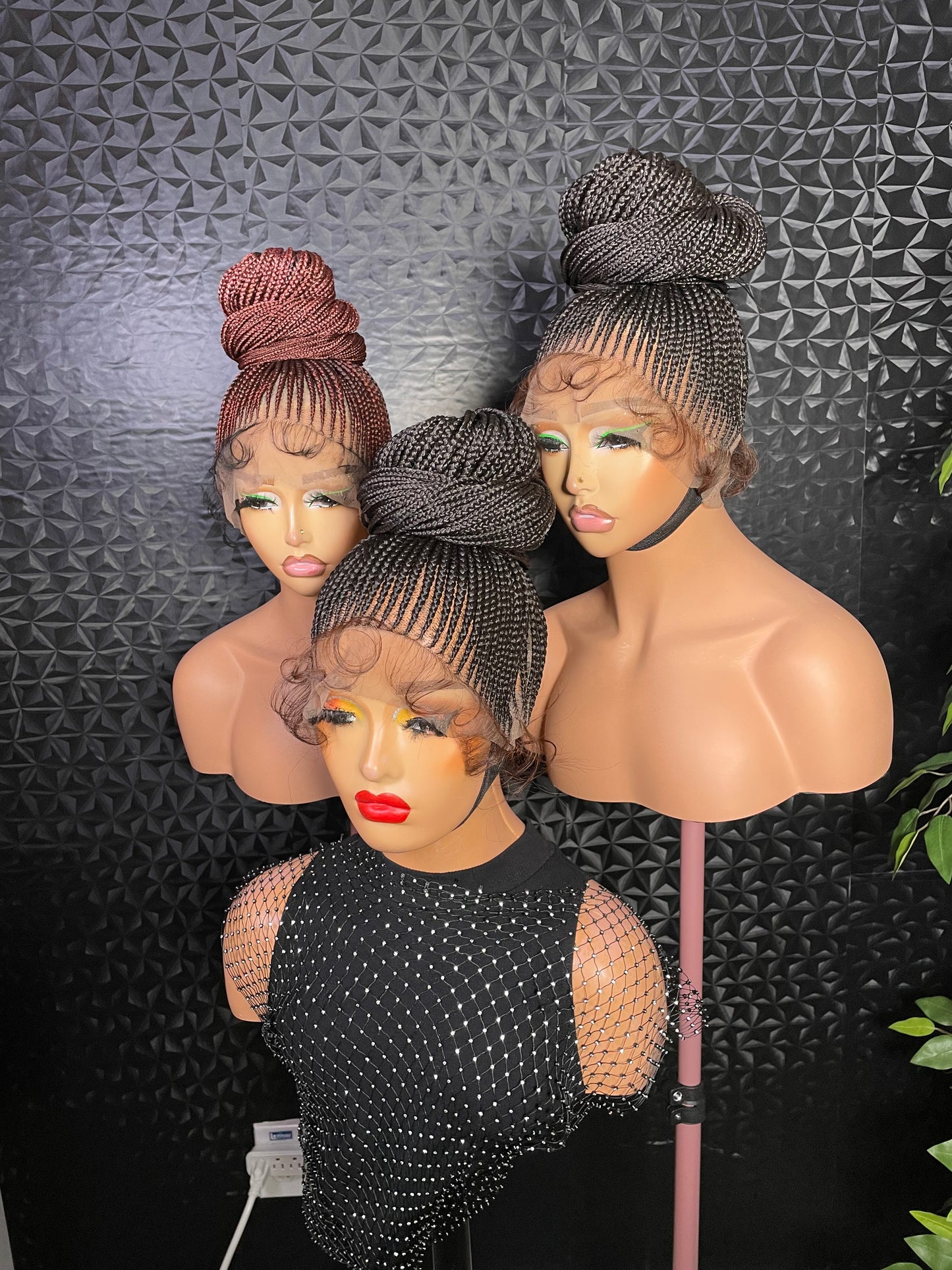 Full lace shuku up do cornrow braided wig.