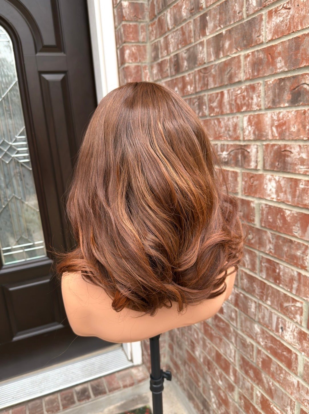 Raw single donor mix brown human hair wig with 5x5 HD lace