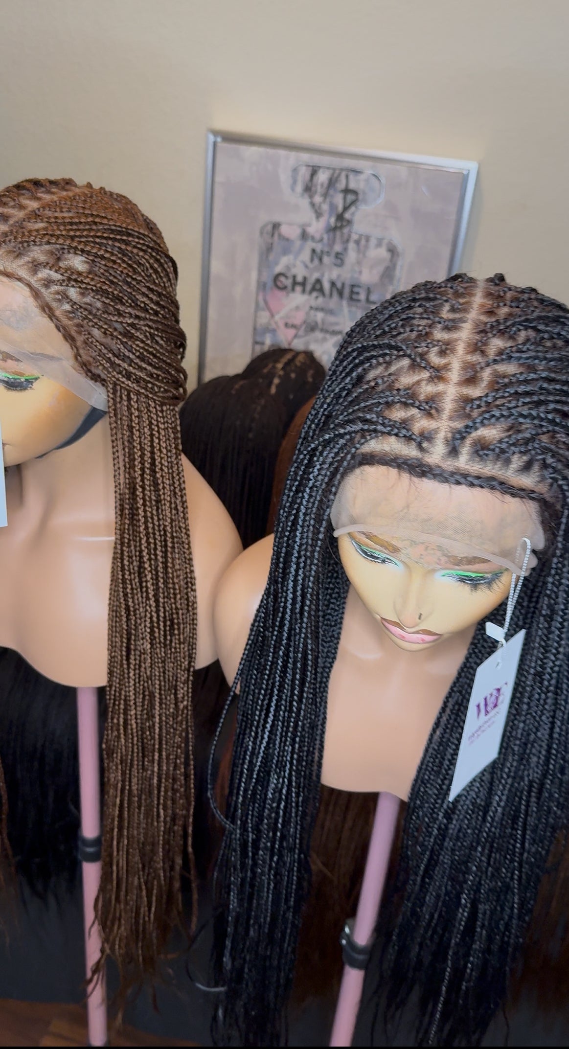 360 full lace knotless braids, made with human hair lace. ( lace can be bleached) available in different lengths