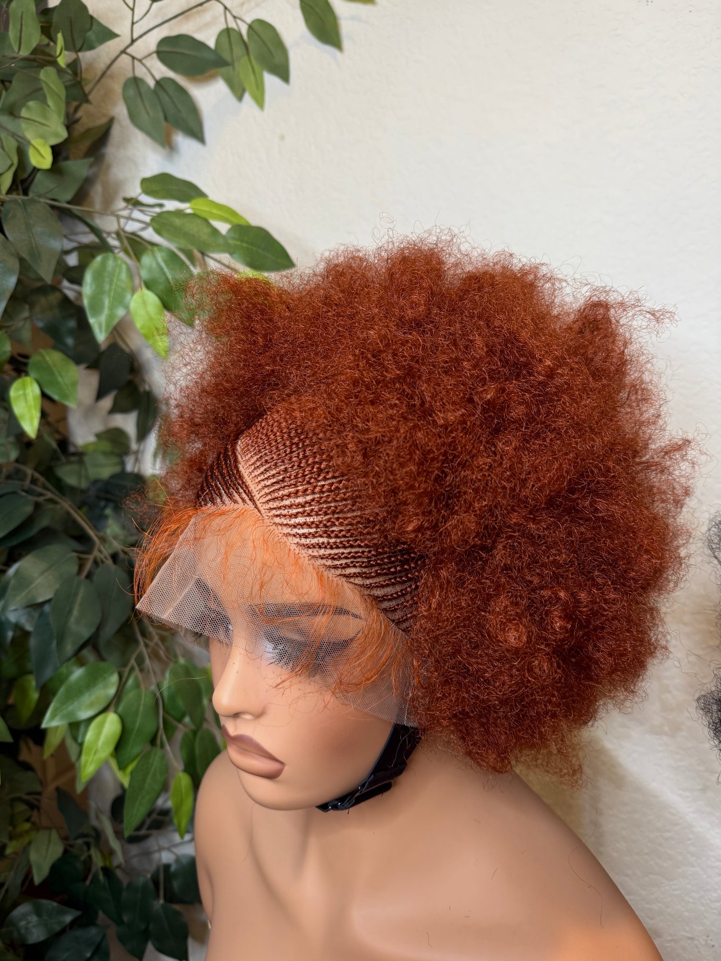 Afro kinky cornrow wig, made with blend lace.
