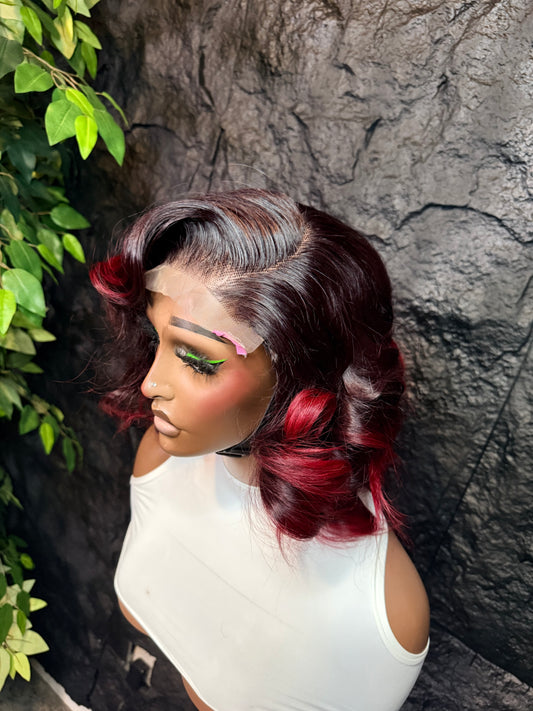 Wig Diana, ( burgundy tip) made with 3bundles + 5x5 closure wig.