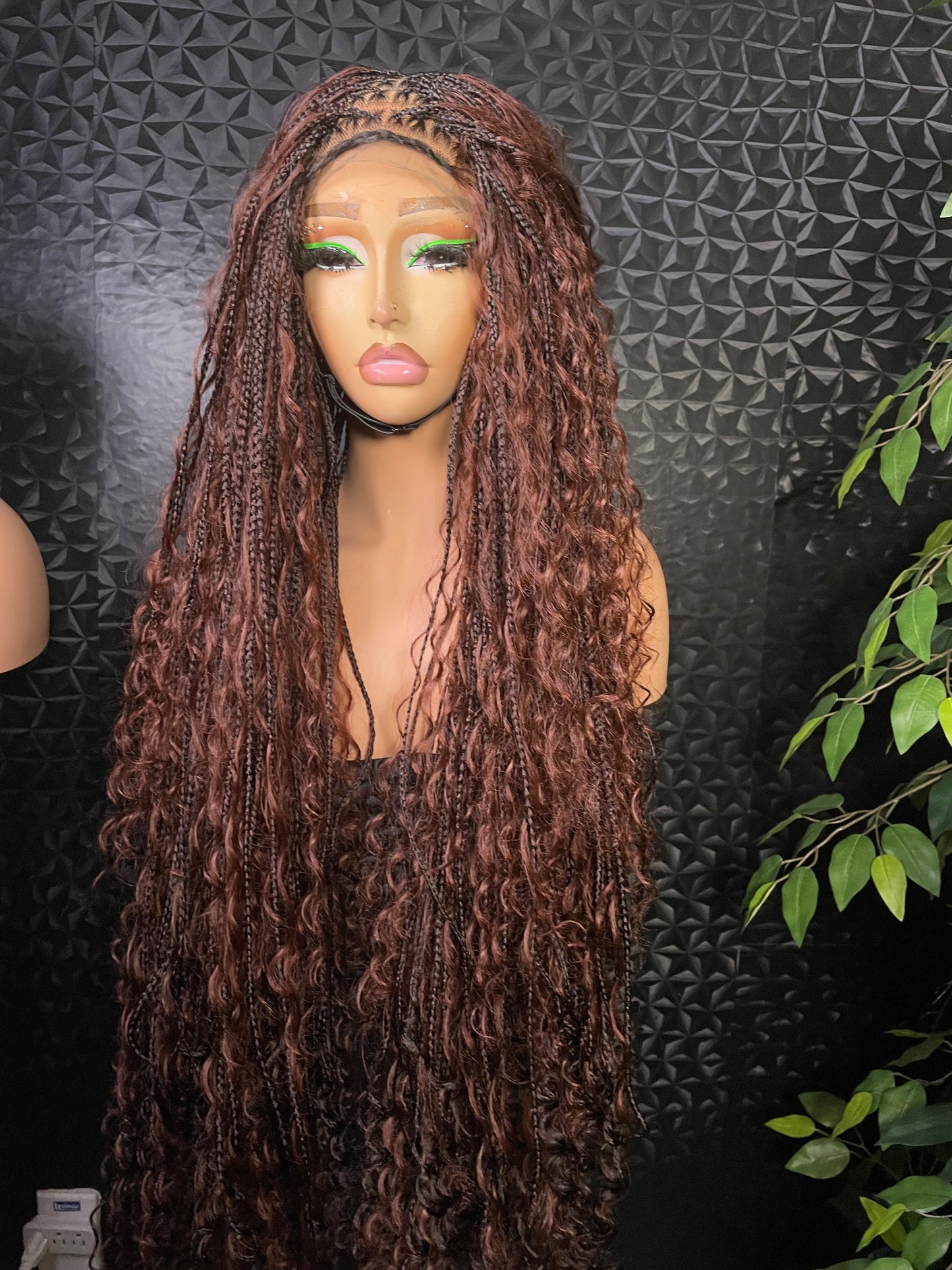 6x6 synthetic boho braids in color 2 with highlights, 30 inches