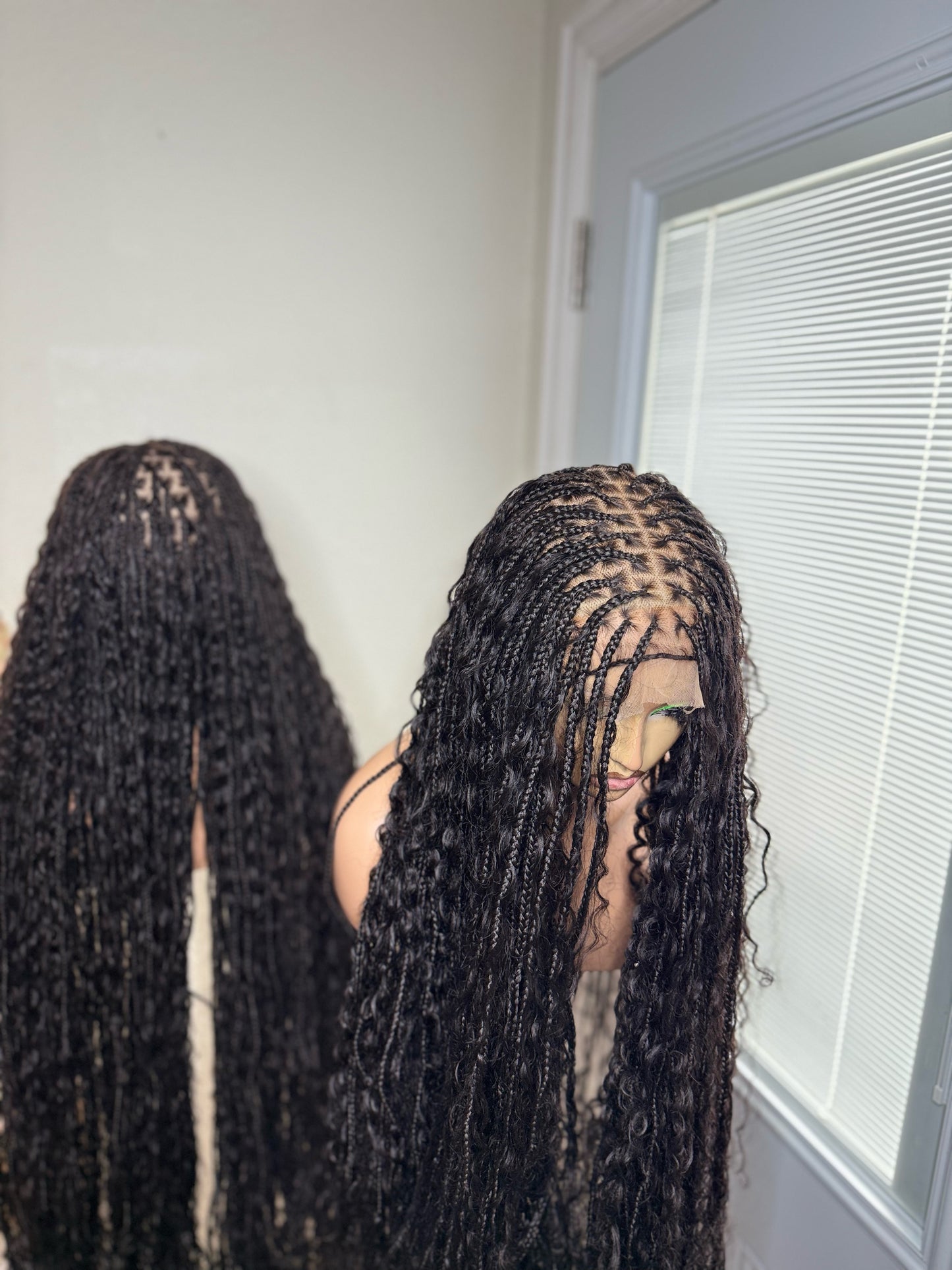 full lace small size human hair boho braids. 360 full lace