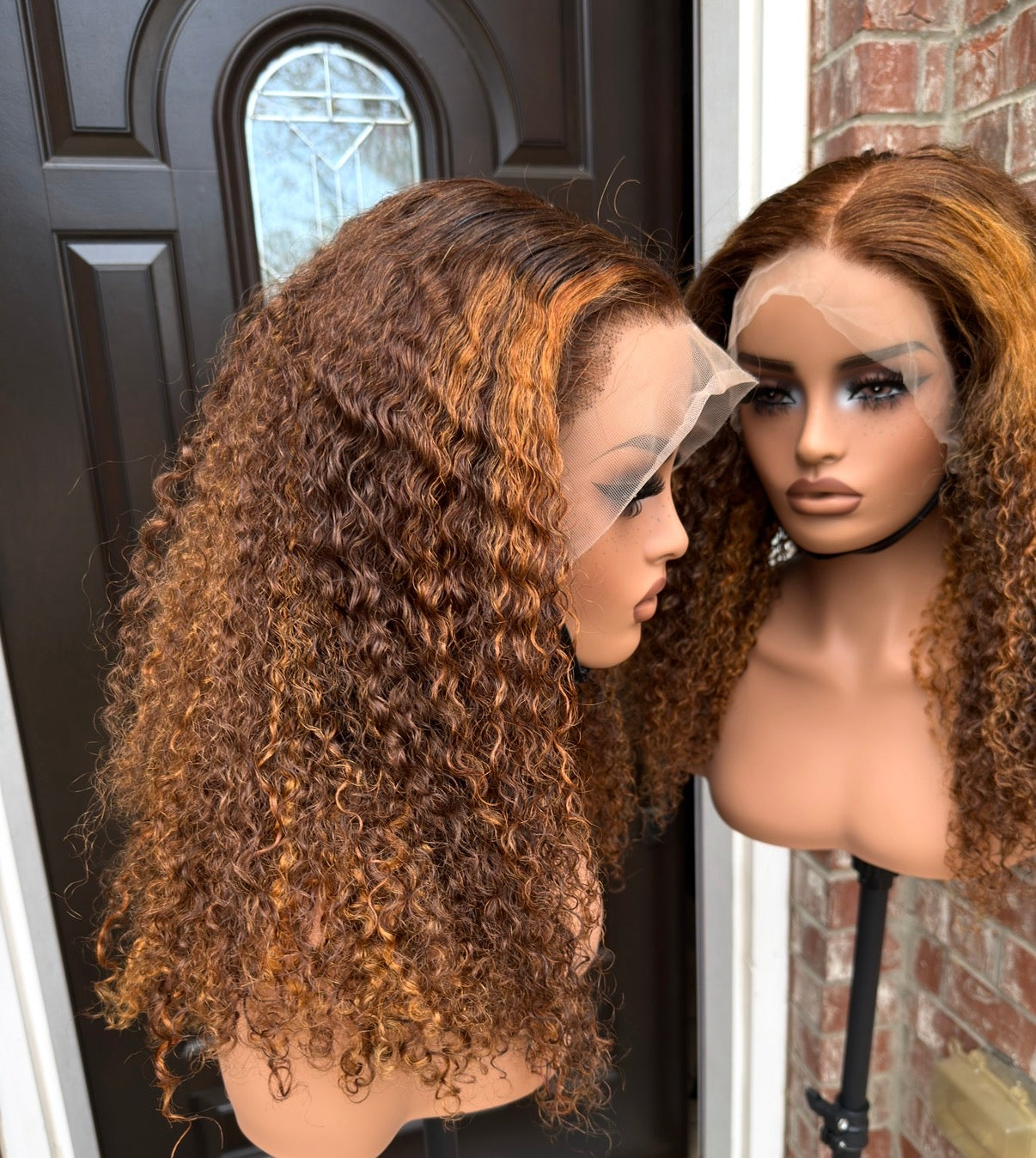 18 inches sdd pixie curly human hair wig in piano color, 180+ density. Very water friendly.