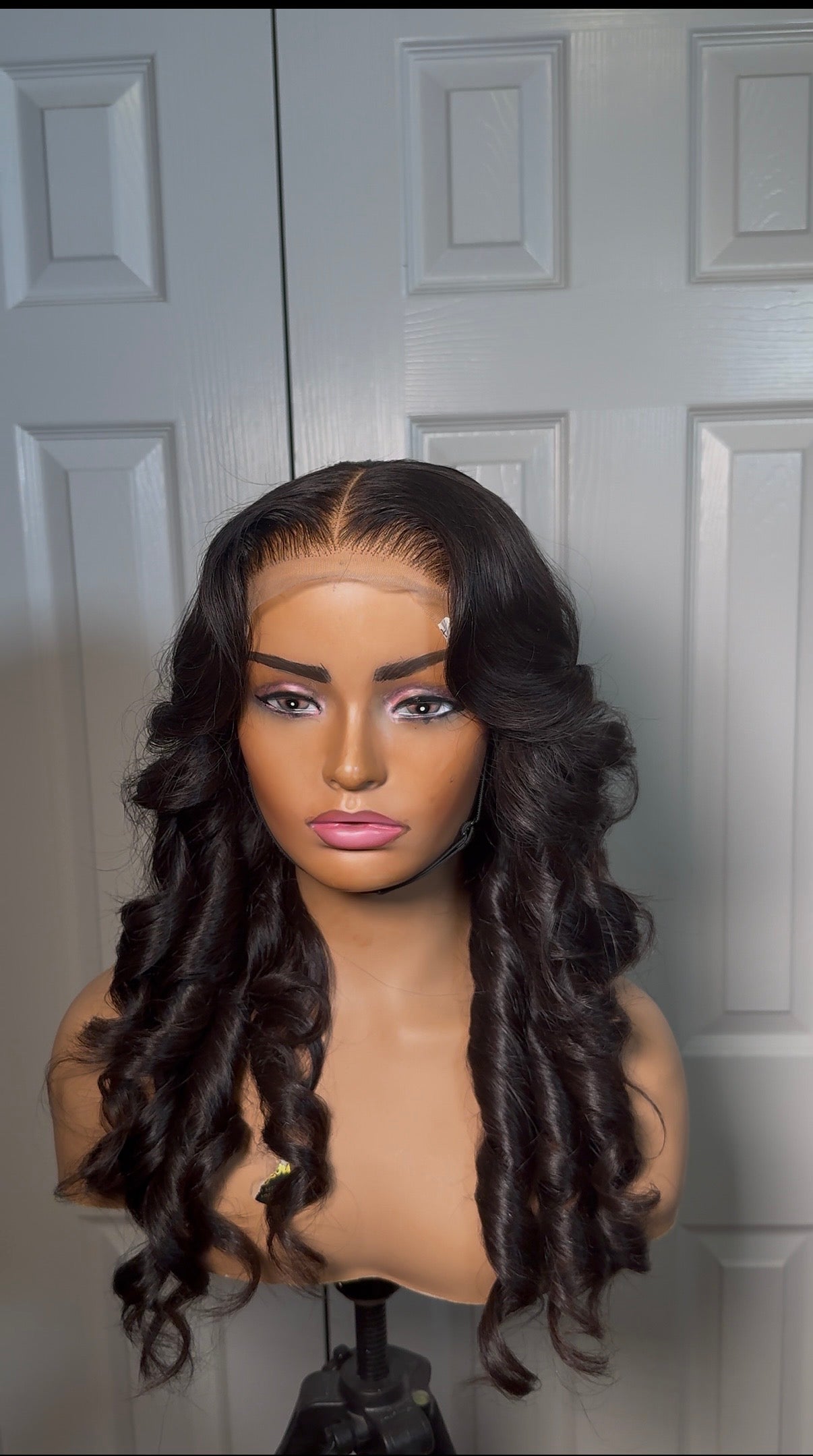 Vietnamese Donor wavy bounce human hair wig. ( pre plucked and pre bleached and) 18, 16 and 14 inches layered wig( 300 grams + 5x5 closure
