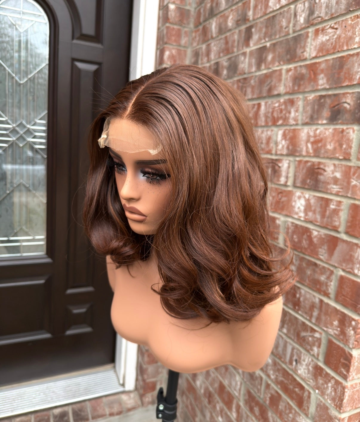 Raw single donor mix brown human hair wig with 5x5 HD lace