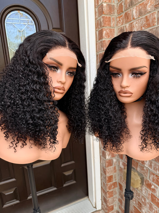18 inches sdd pixie curly human hair wig. 180+ density. Very water friendly.