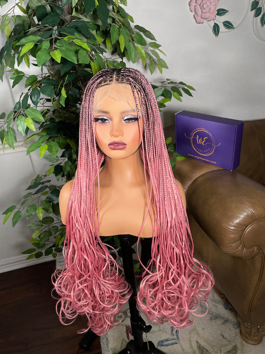 Human hair base Knotless frontal braided wig