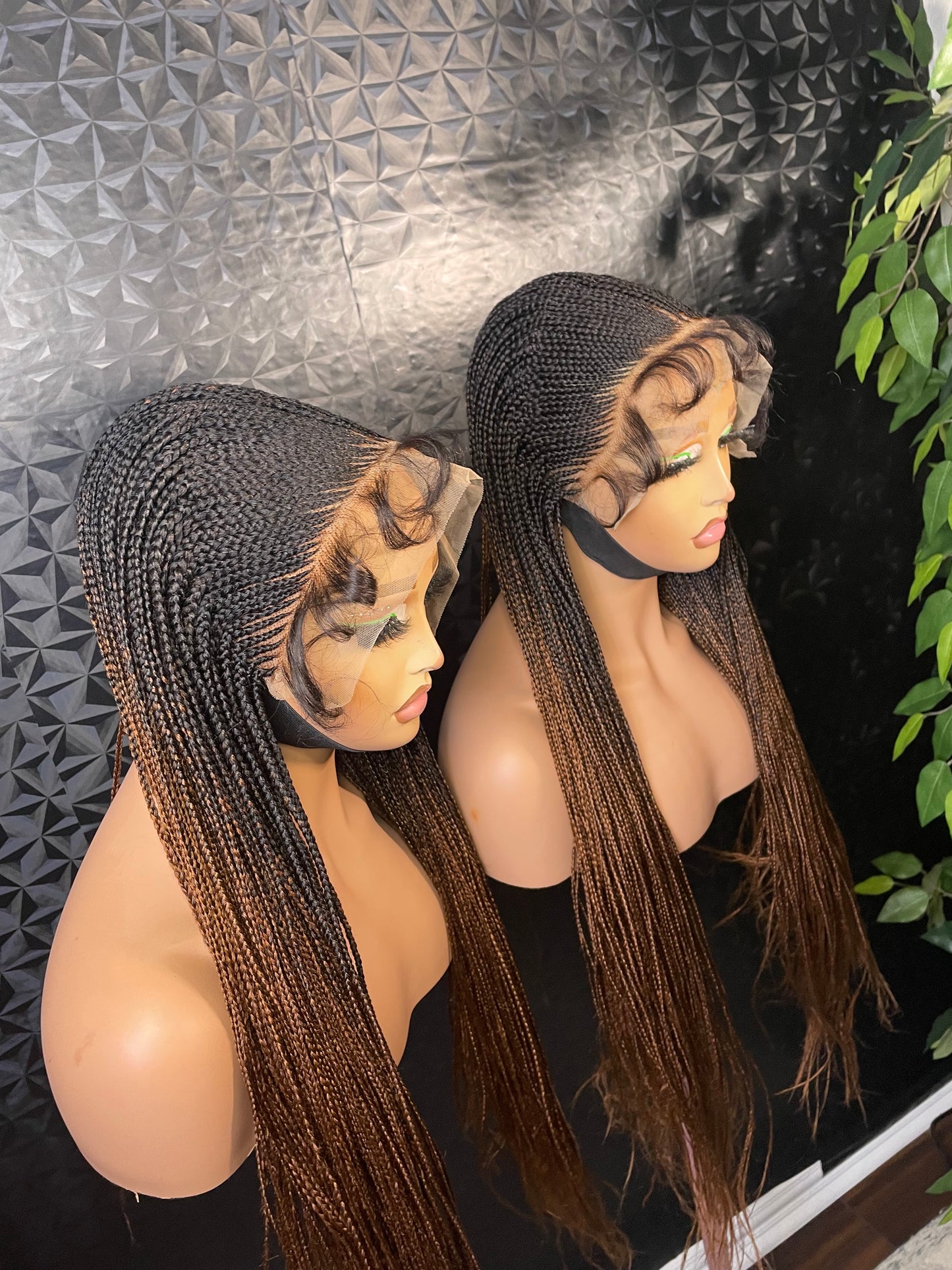 Human hair frontal fulani cornrow braids