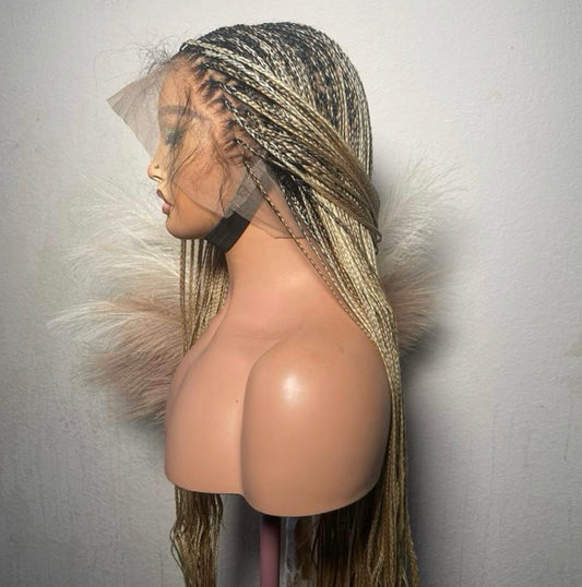 Spanish bone straight in blonde mix 30 inches. made with human hair frontal lace