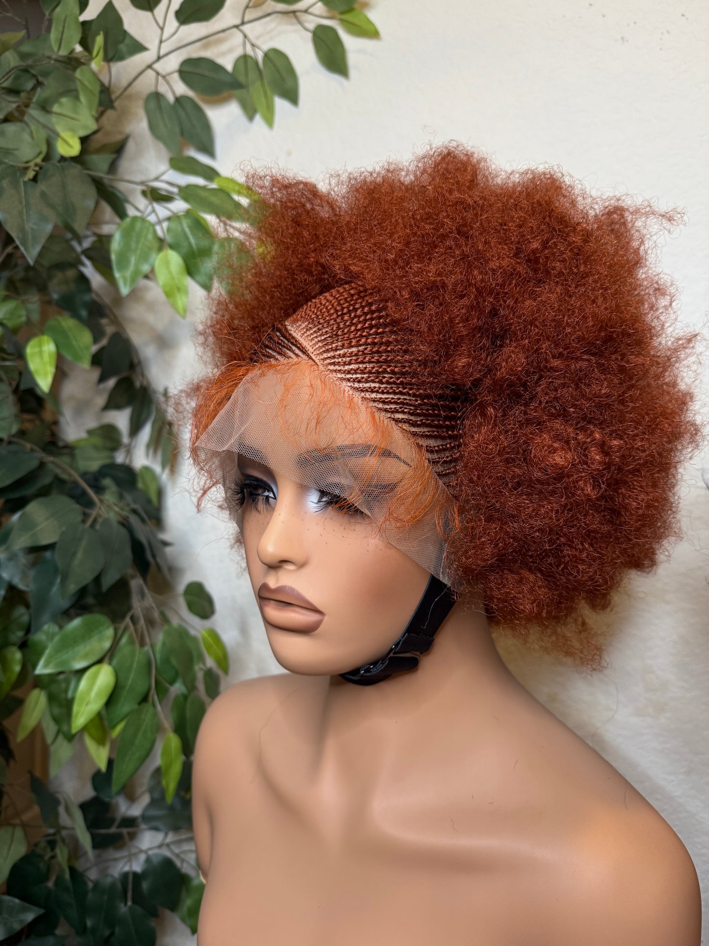 Afro kinky cornrow wig, made with blend lace.