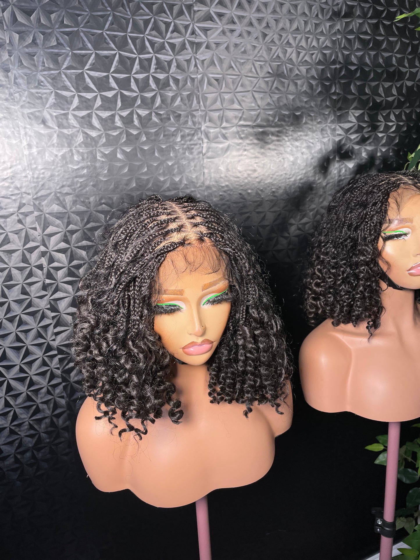 12inches water melon bounce tip with synthetic curls in natural color. 6x6 closure wig