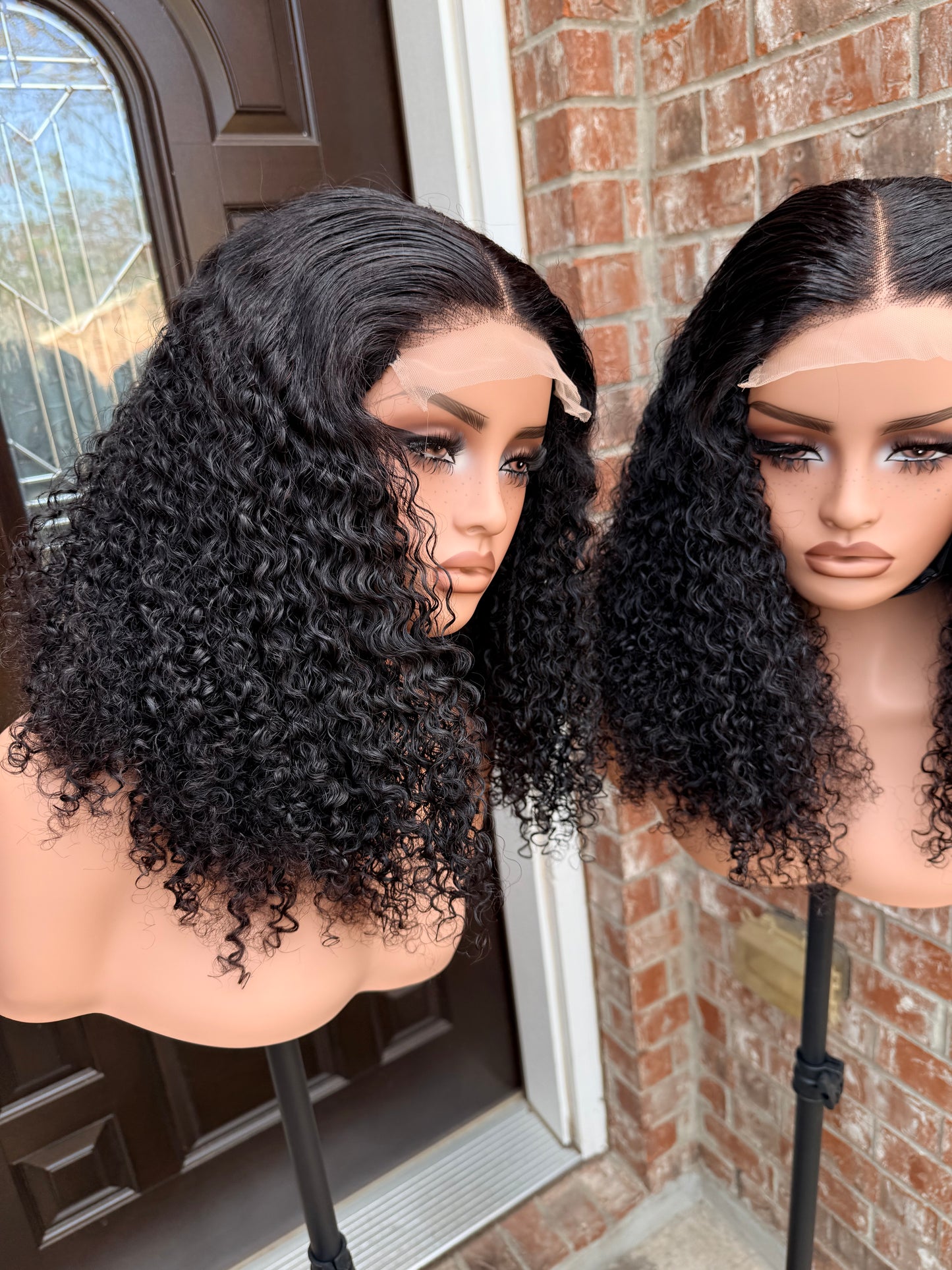 18 inches sdd pixie curly human hair wig. 180+ density. Very water friendly.