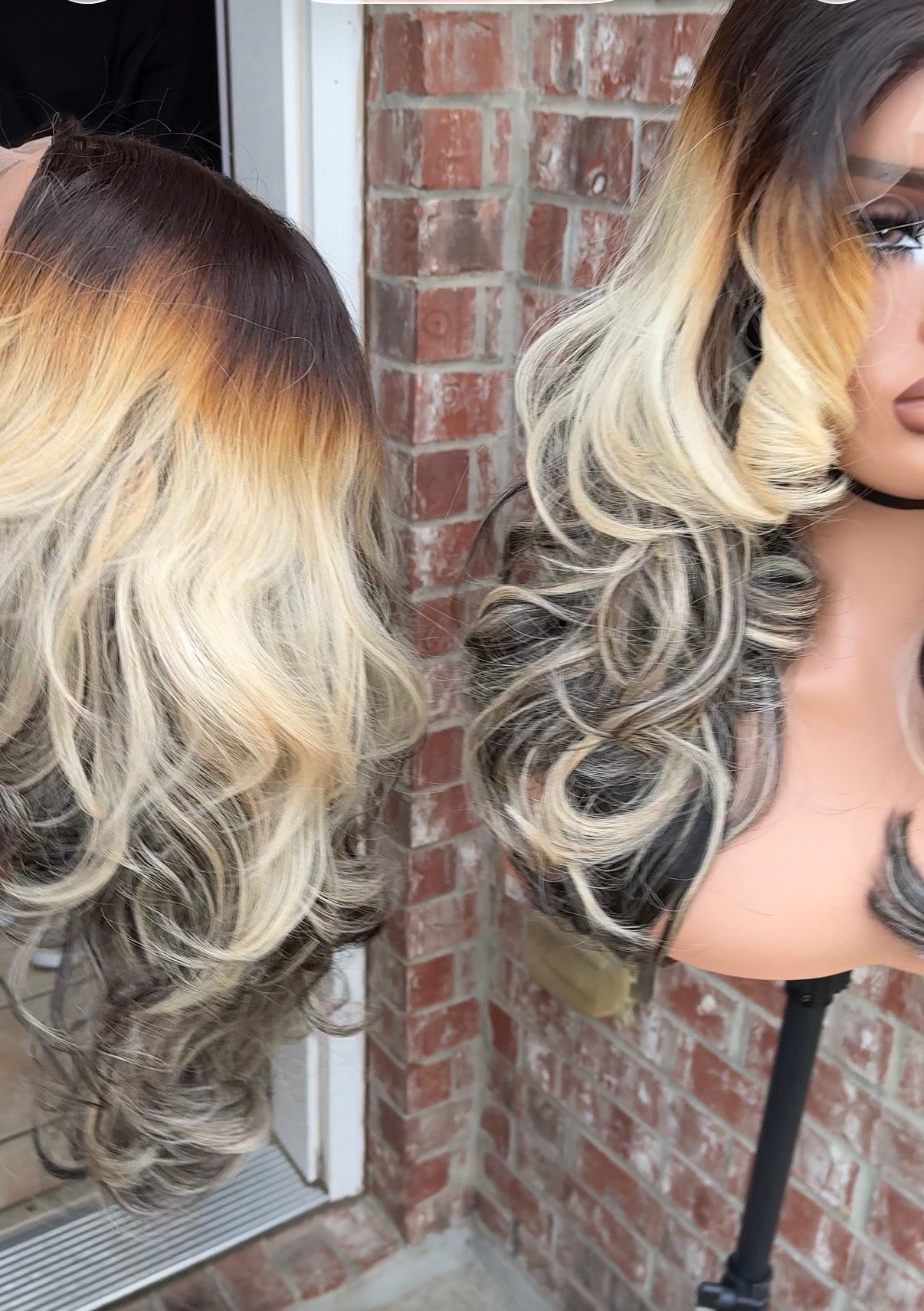 5x5 Ombré blonde mix wavy wig. 18” layered wig (300 grams + 5x5 closure