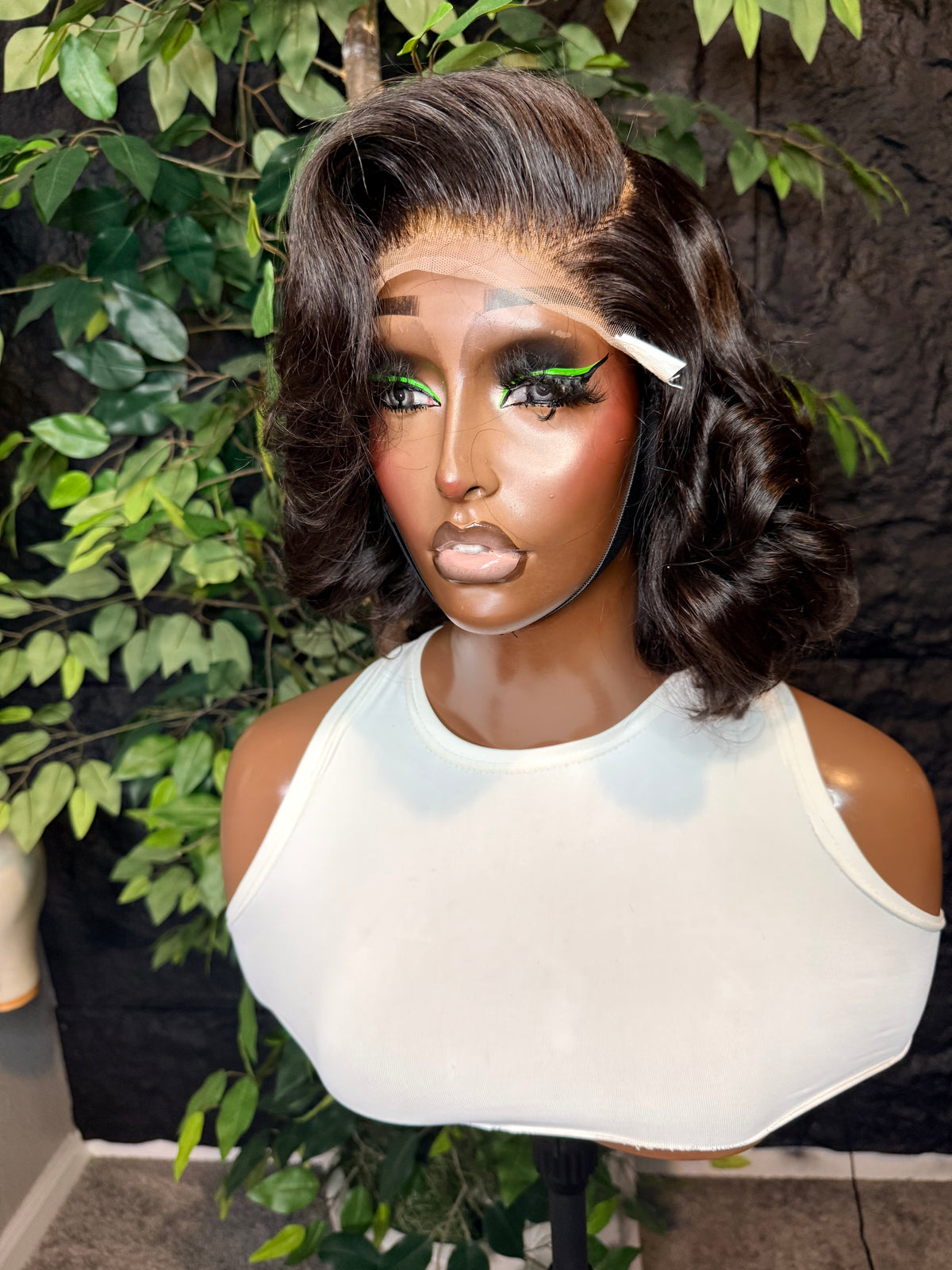 Wig Diana, Raw single donor hair with 5x5 matching closure. 180% density 10 inches
