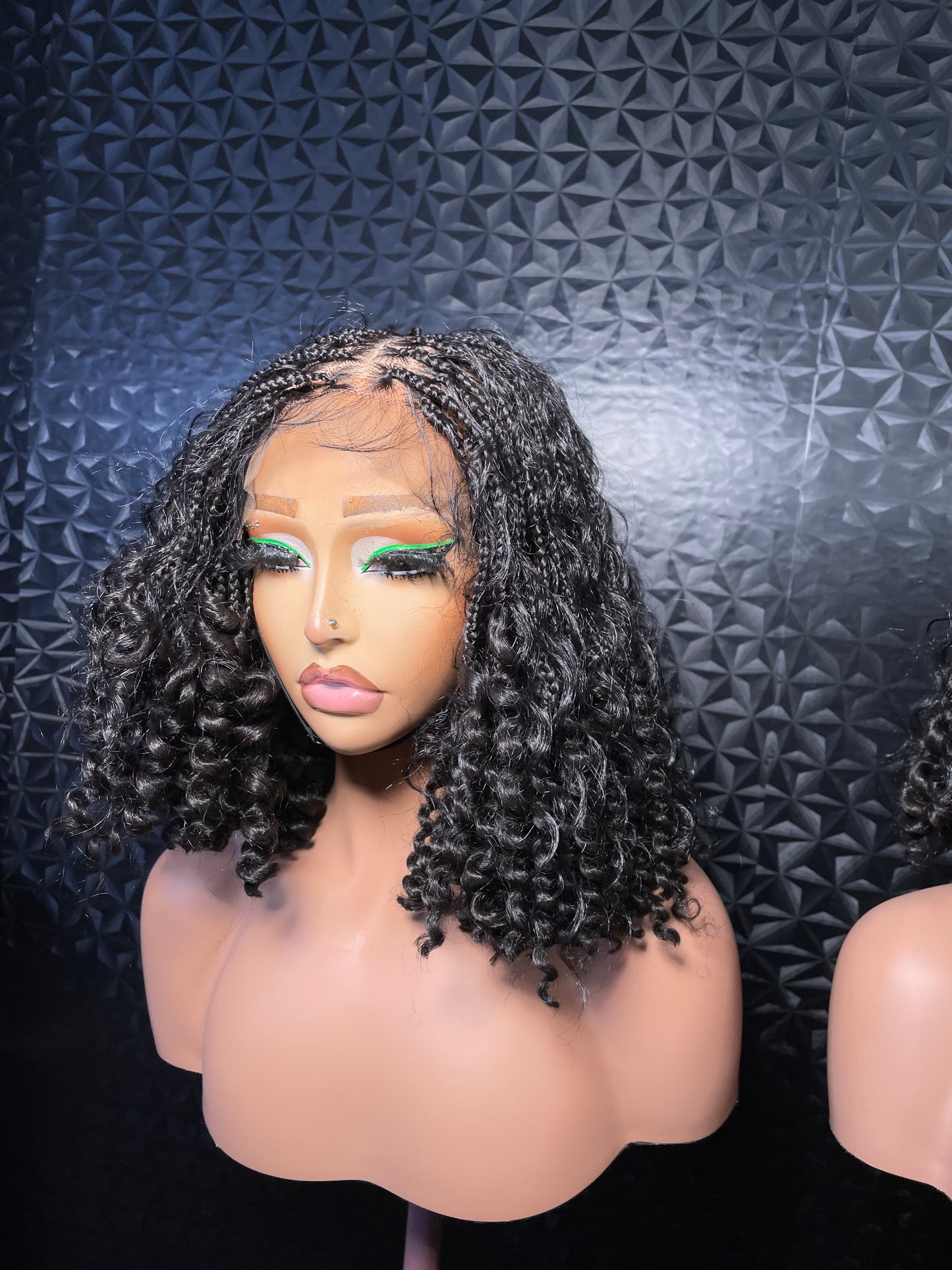 12inches water melon bounce tip with synthetic curls in natural color. 6x6 closure wig