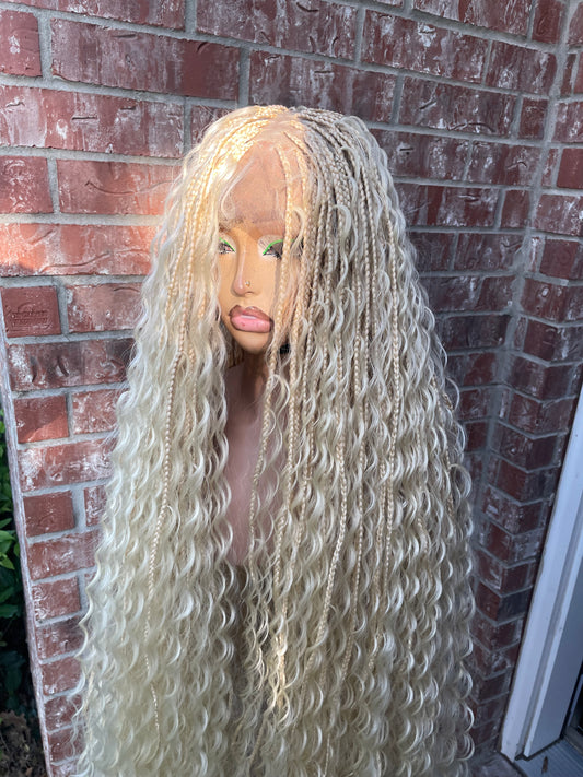 360 hair blend  boho braids in 32 inches, water friendly and beautiful for all occasion