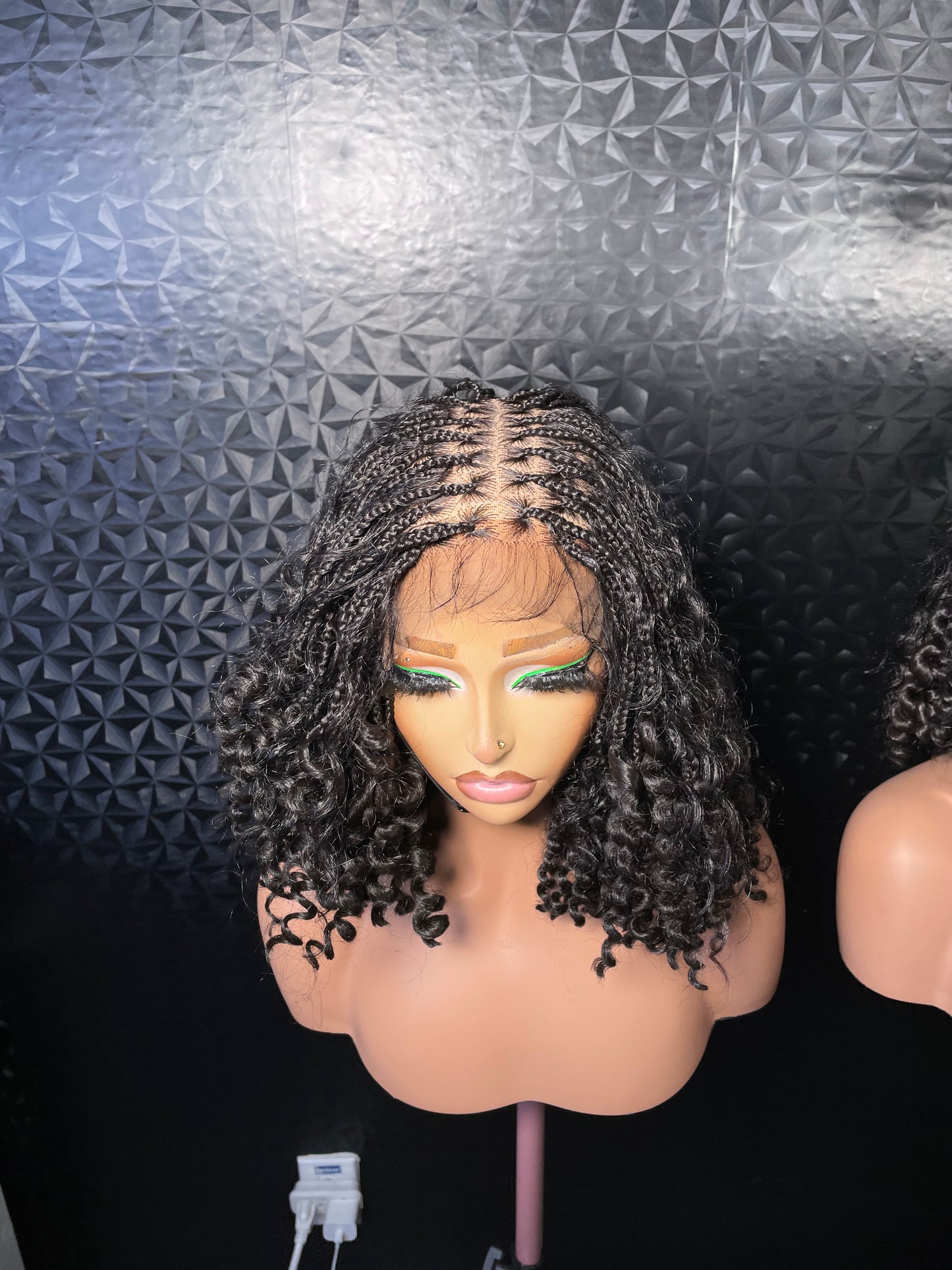 12inches water melon bounce tip with synthetic curls in natural color. 6x6 closure wig