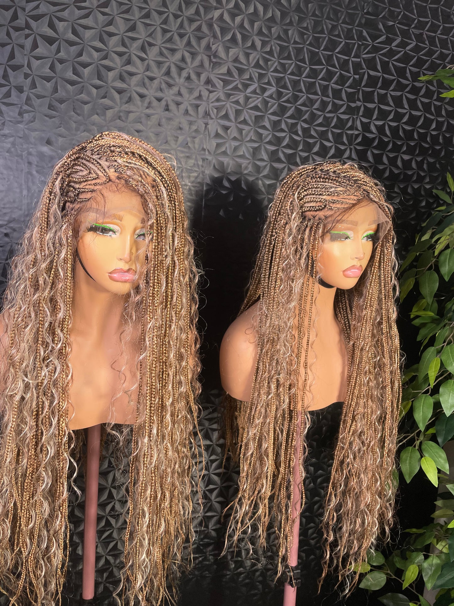 Full lace v flip synthetic boho braids