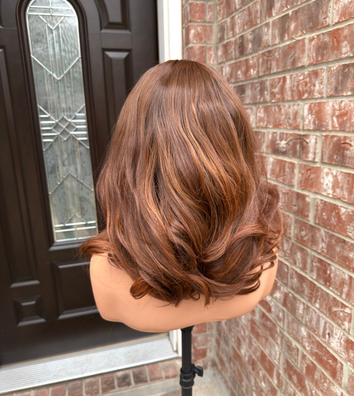 Raw single donor mix brown human hair wig with 5x5 HD lace