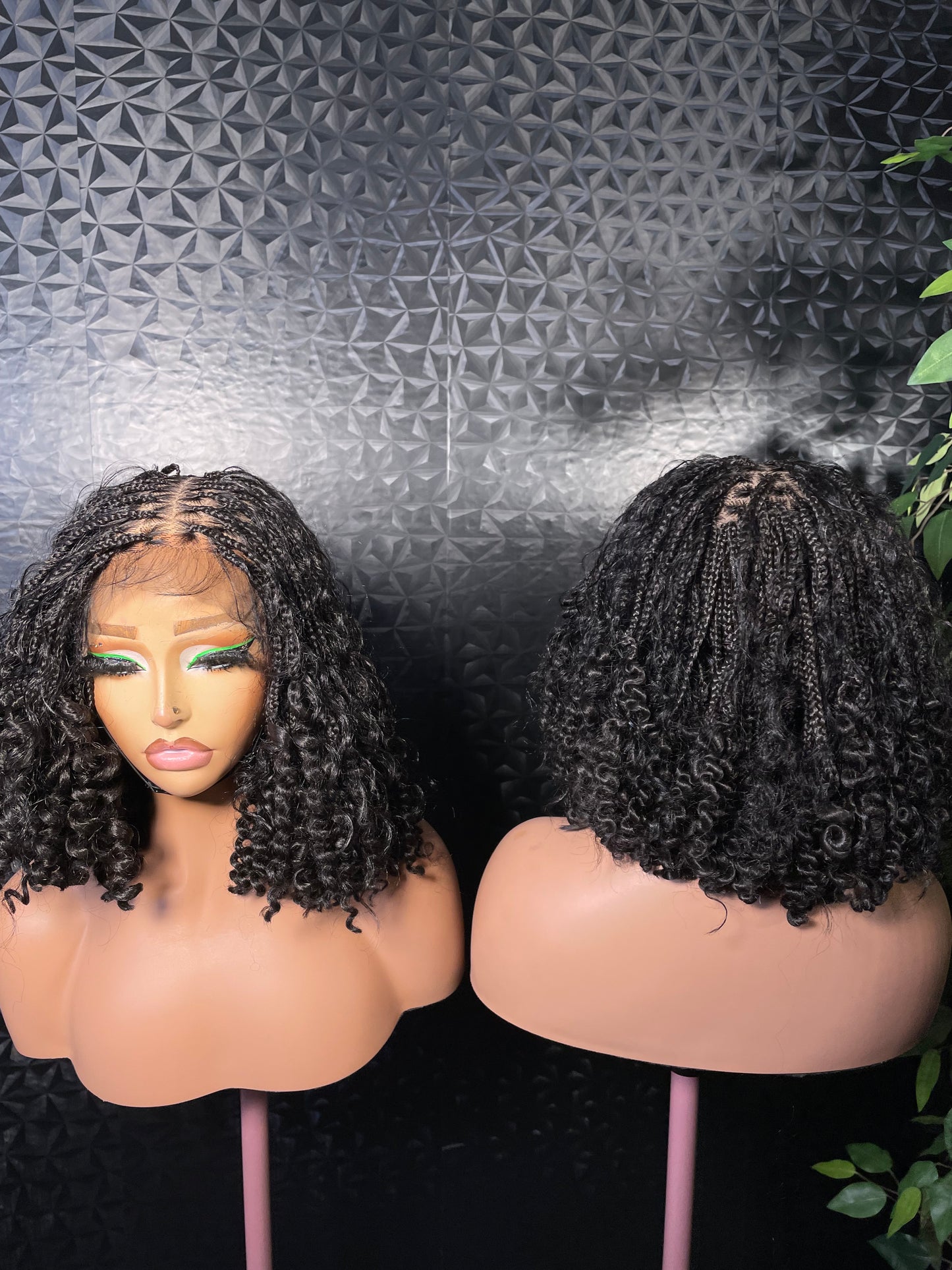 12inches water melon bounce tip with synthetic curls in natural color. 6x6 closure wig