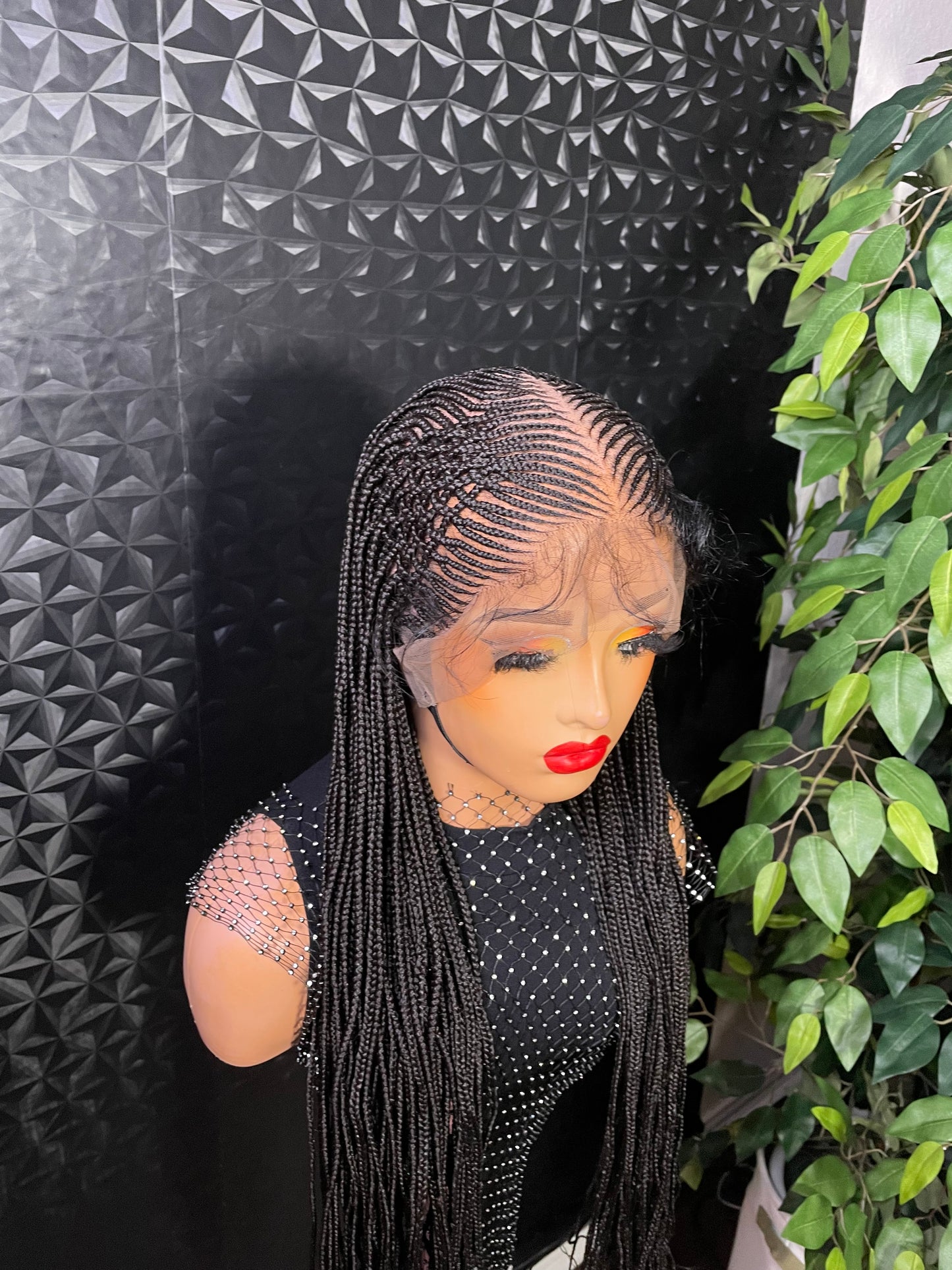 Cornrow braided wig in 24 inches