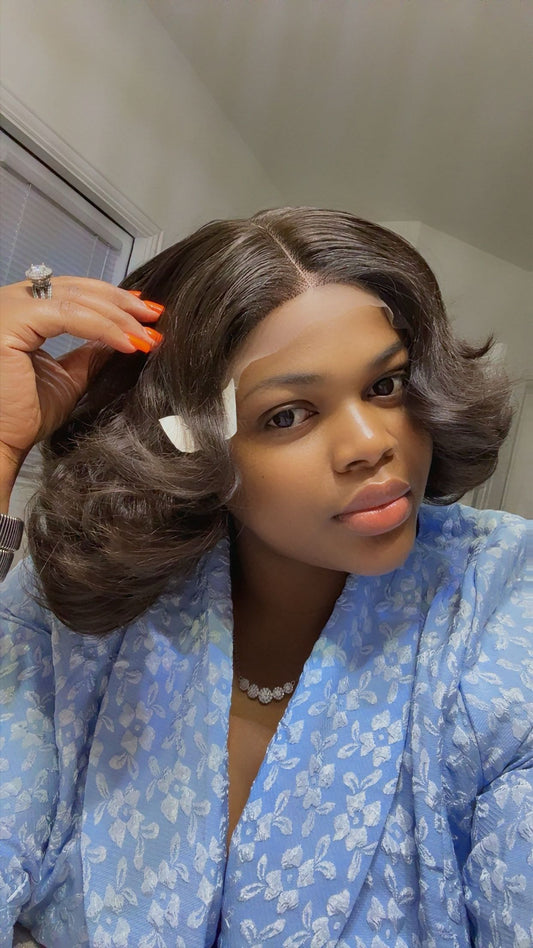 Wig Diana, Raw single donor hair with 5x5 matching closure. 180% density
