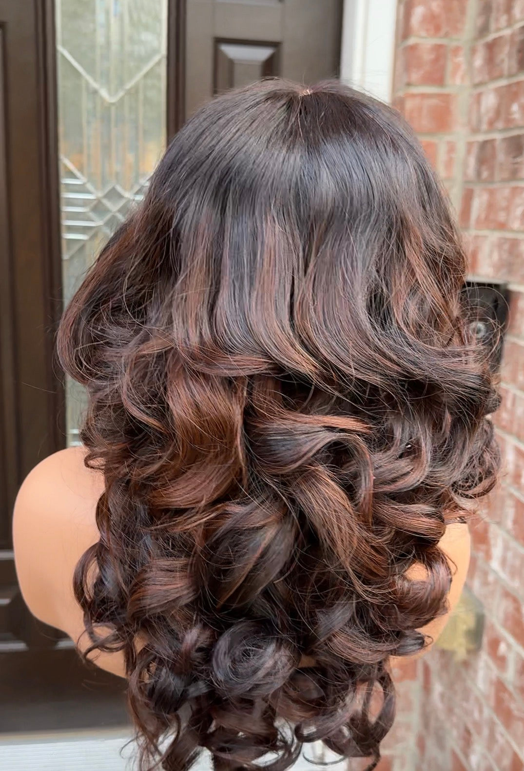 Vietnamese virgin bouncy human hair wig. Layered with 14”16” and 18 inches bundles ( 300 grams)