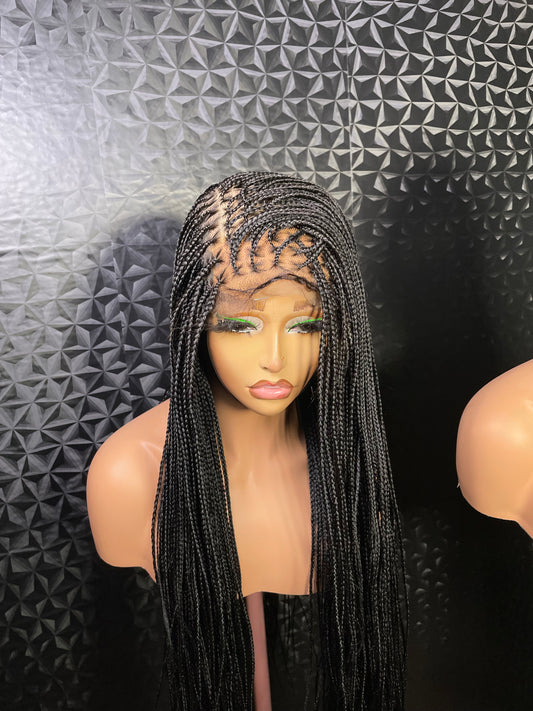 6x6 Glueless closure small size knotless braids 30inches, made with hair blend lace. available in different colors.