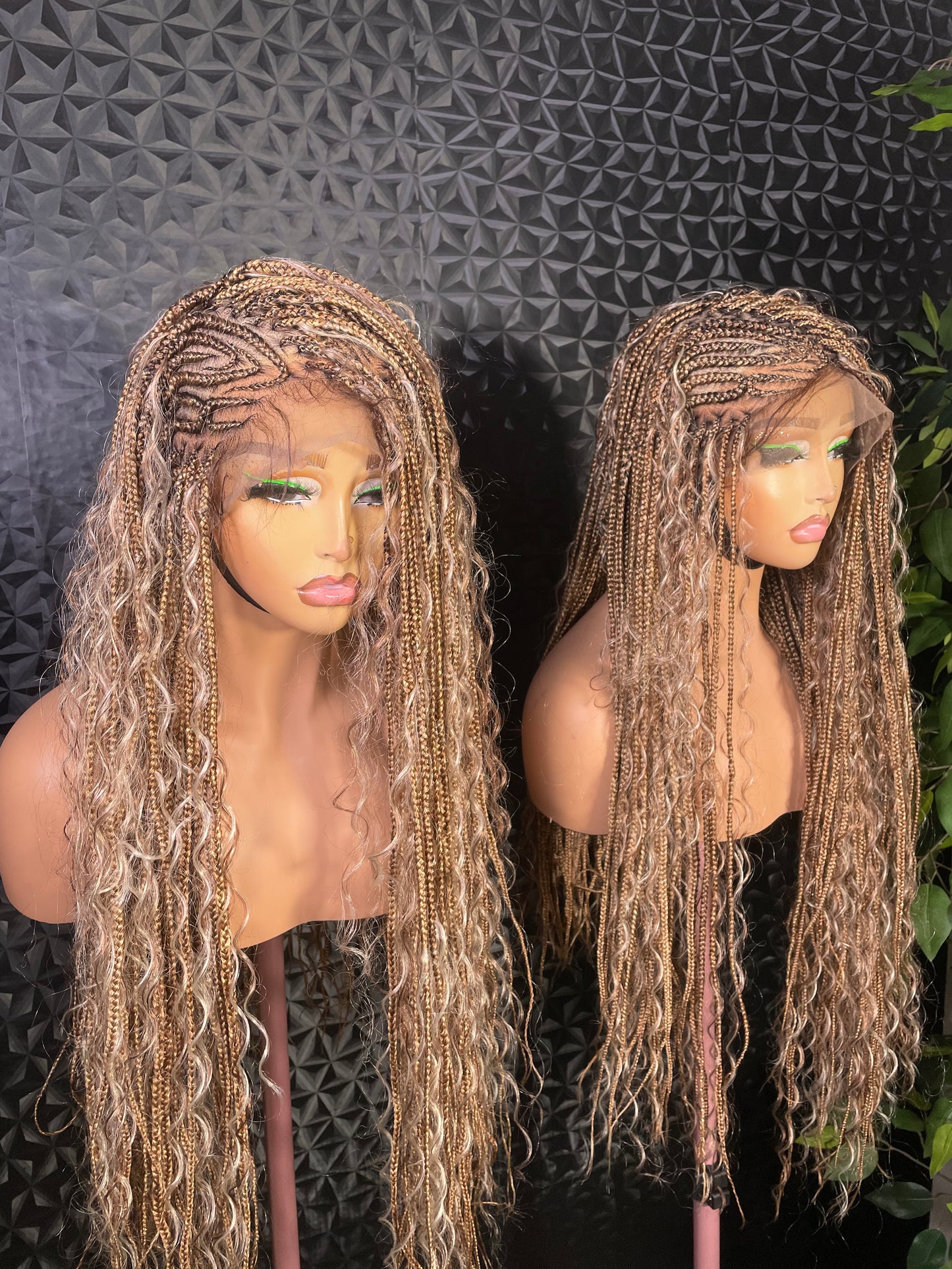 Full lace v flip synthetic boho braids