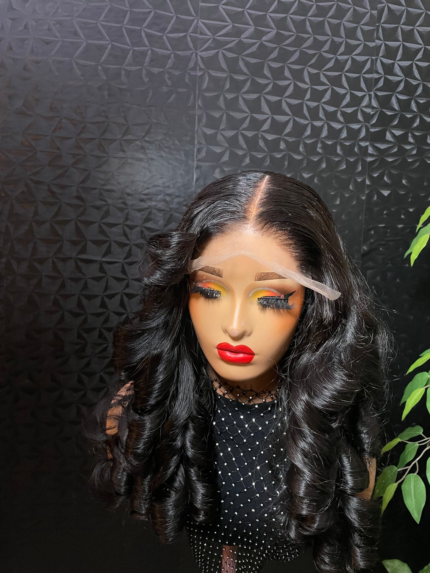 6 by 6 mini frontal wig. 18 inches (layered)180 density