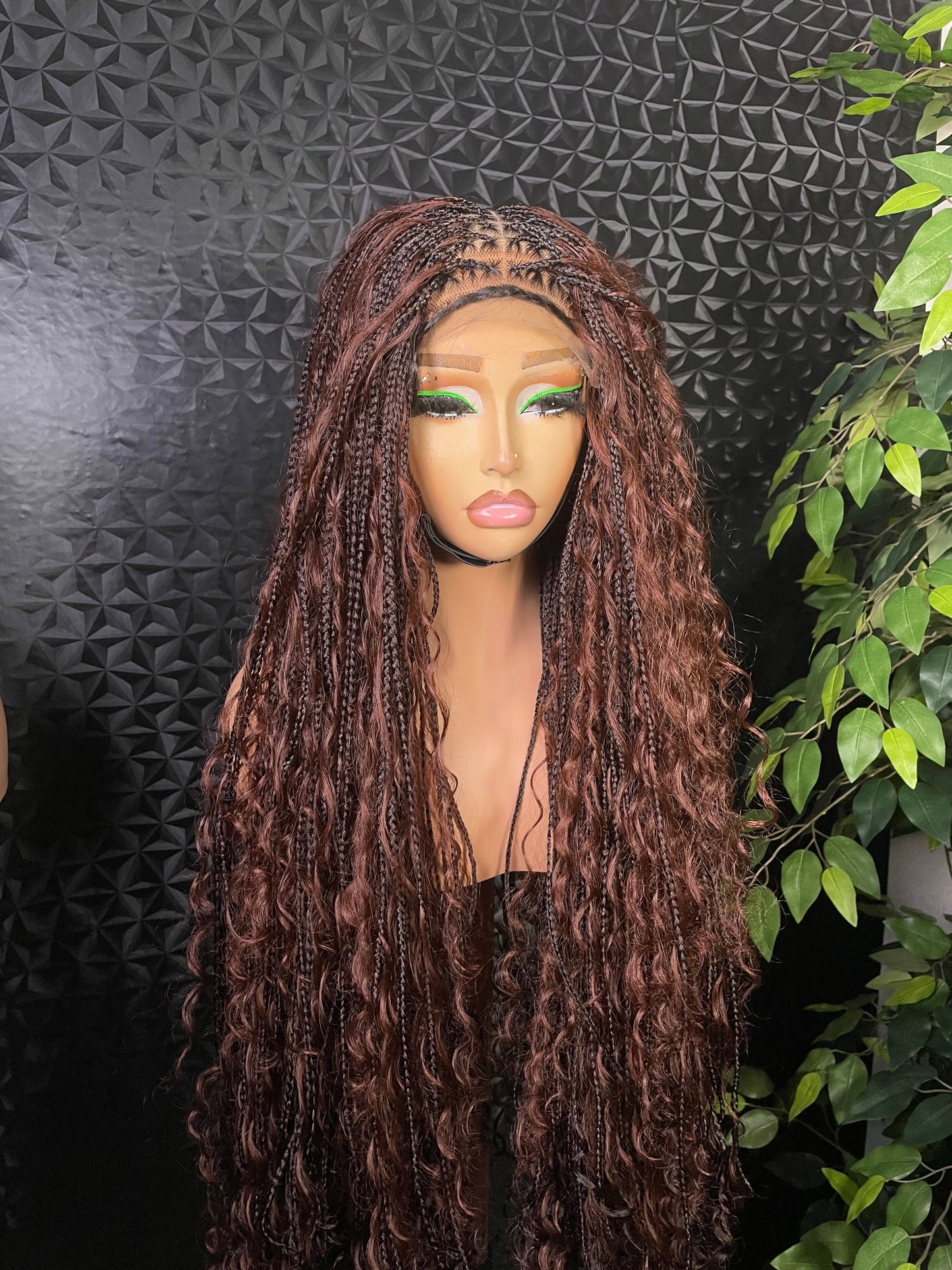 6x6 synthetic boho braids in color 2 with highlights, 30 inches