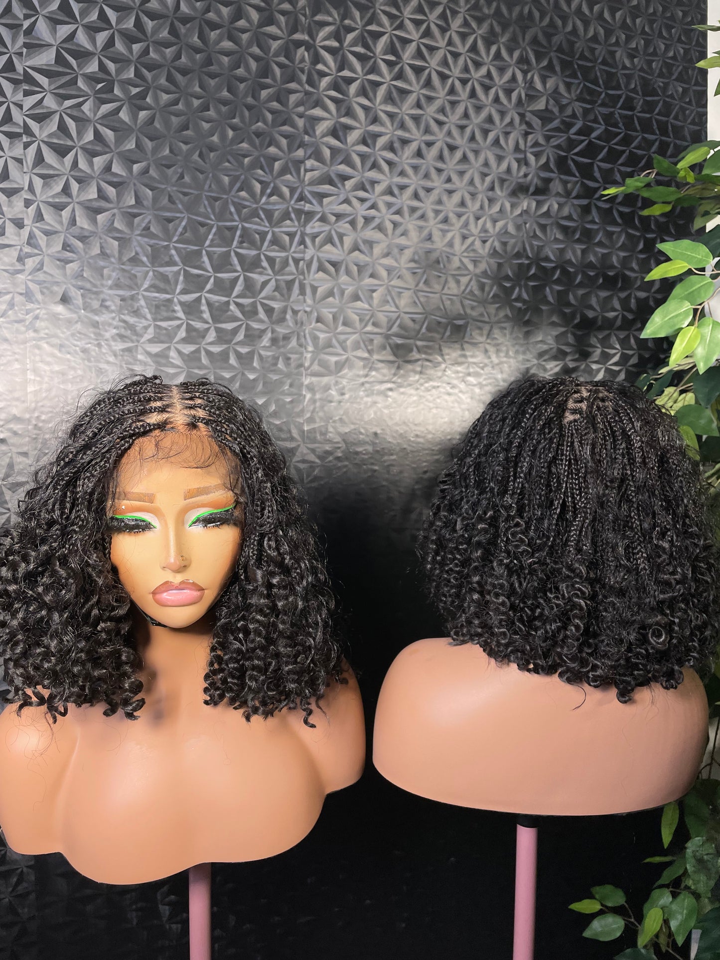 12inches water melon bounce tip with synthetic curls in natural color. 6x6 closure wig